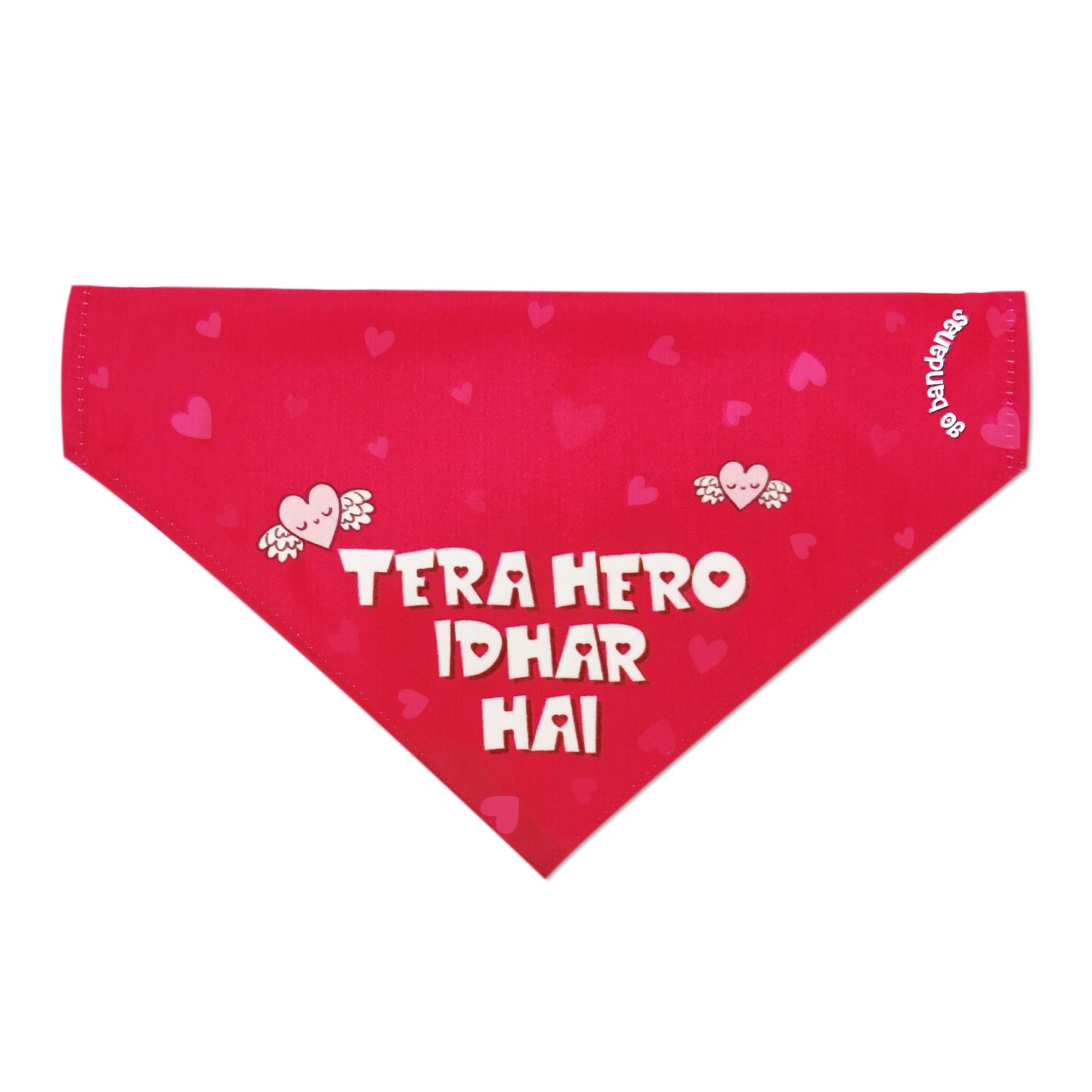 Go Bandanas Reversible Tera Hero Idhar Hai (Red) & Cutie Patootie (Pink) Adjustable Bandana for Pet Dogs & Cats