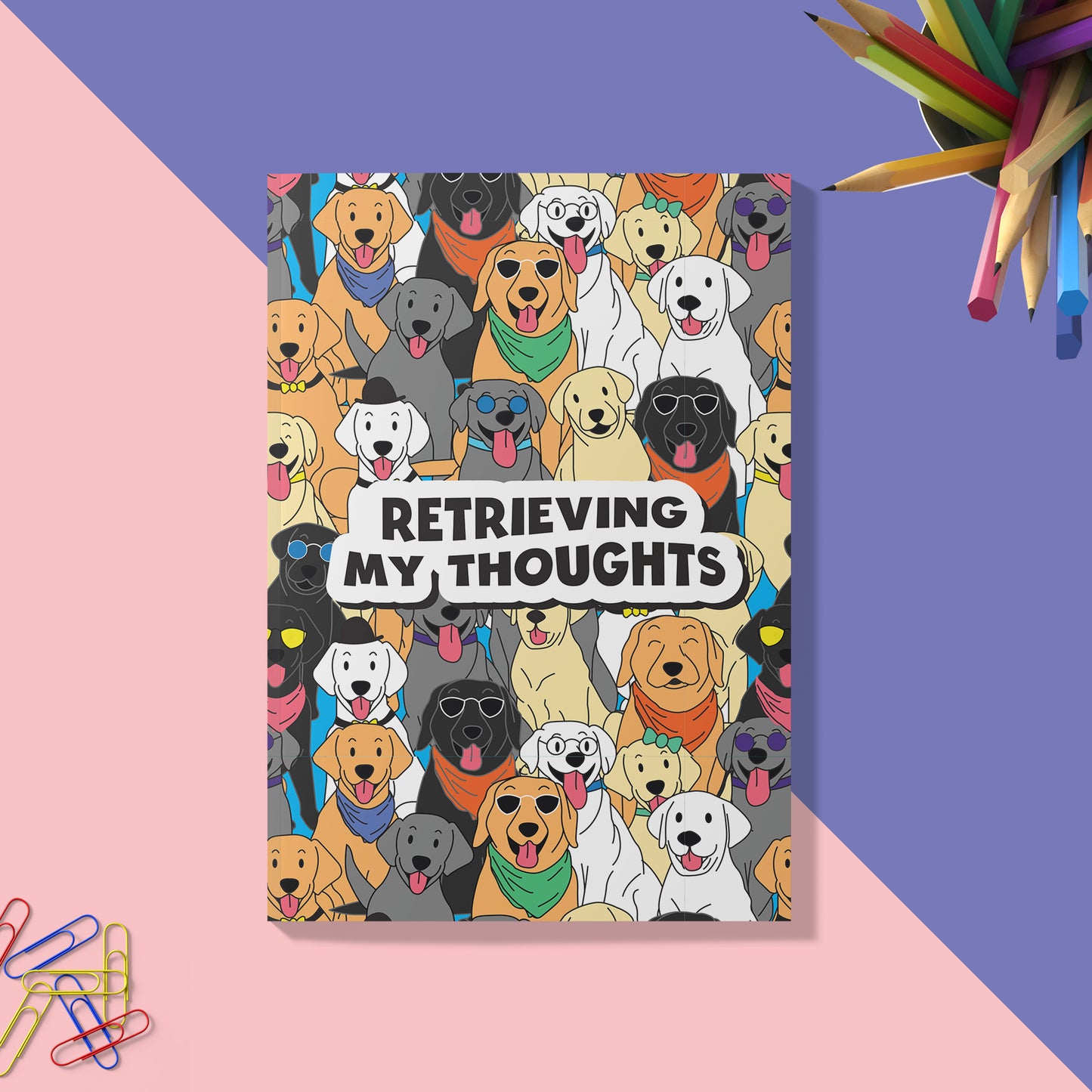 Set of 3 'Essential Dog Love' Notebooks A5-160 Pages 80 GSM Unruled | Digitally Printed by Go Bandanas | Perfect for Writing, Drawing & Doodling