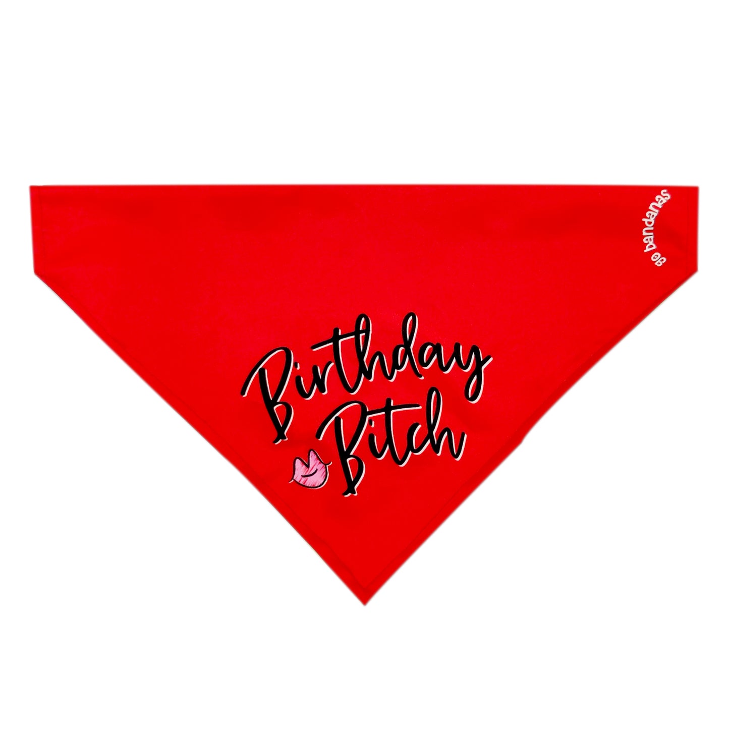 Go Bandanas Reversible Birthday Bitch (Red) & Dancing Queen (Pink) Adjustable Bandana for Pet Dogs