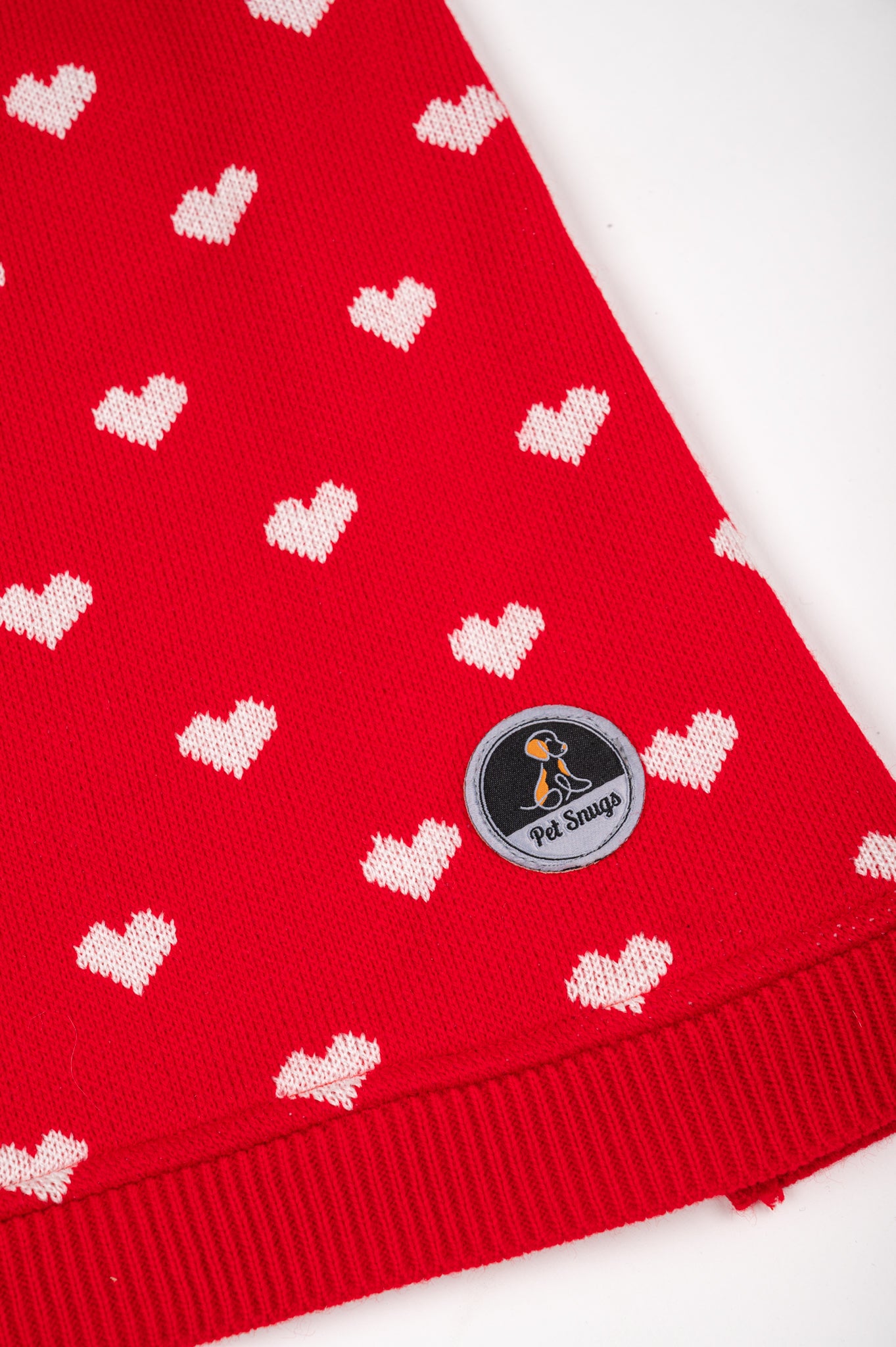 Petsnugs Red Heart Sweater - Red & White