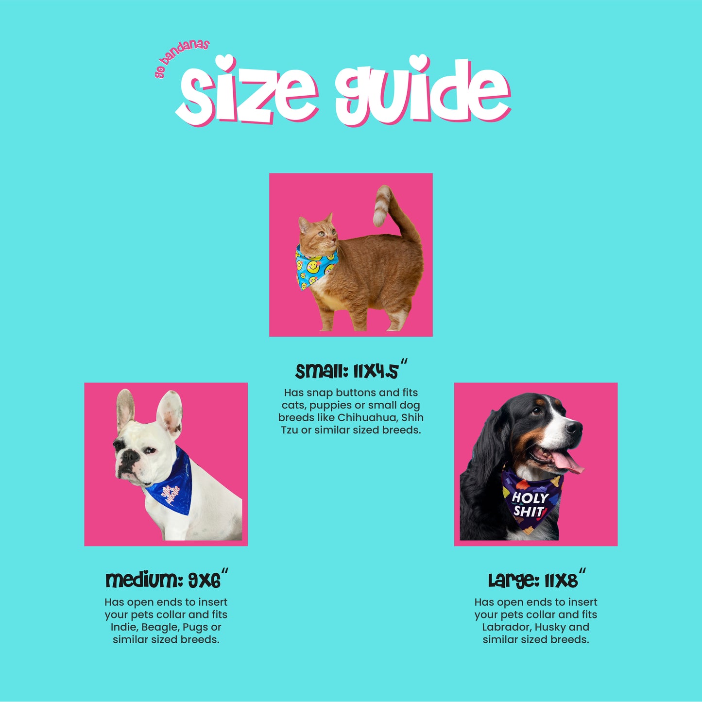 Go Bandanas Reversible Cute Like Laddoo (Blue) & Trouble Maker (Pink) Adjustable Bandana for Pet Dogs & Cats