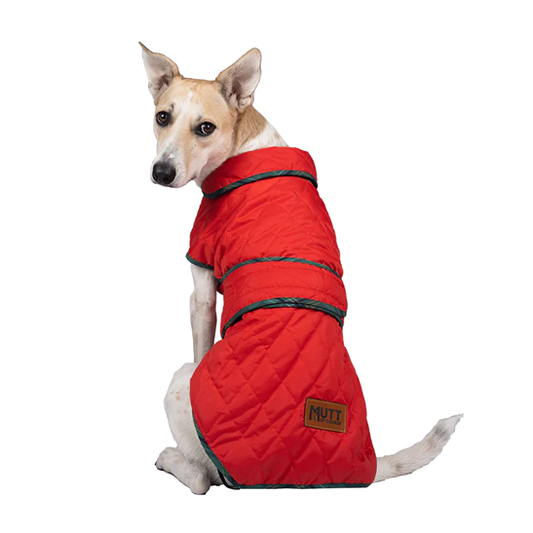 Quilted Red Winter Jackets For Dogs - Red