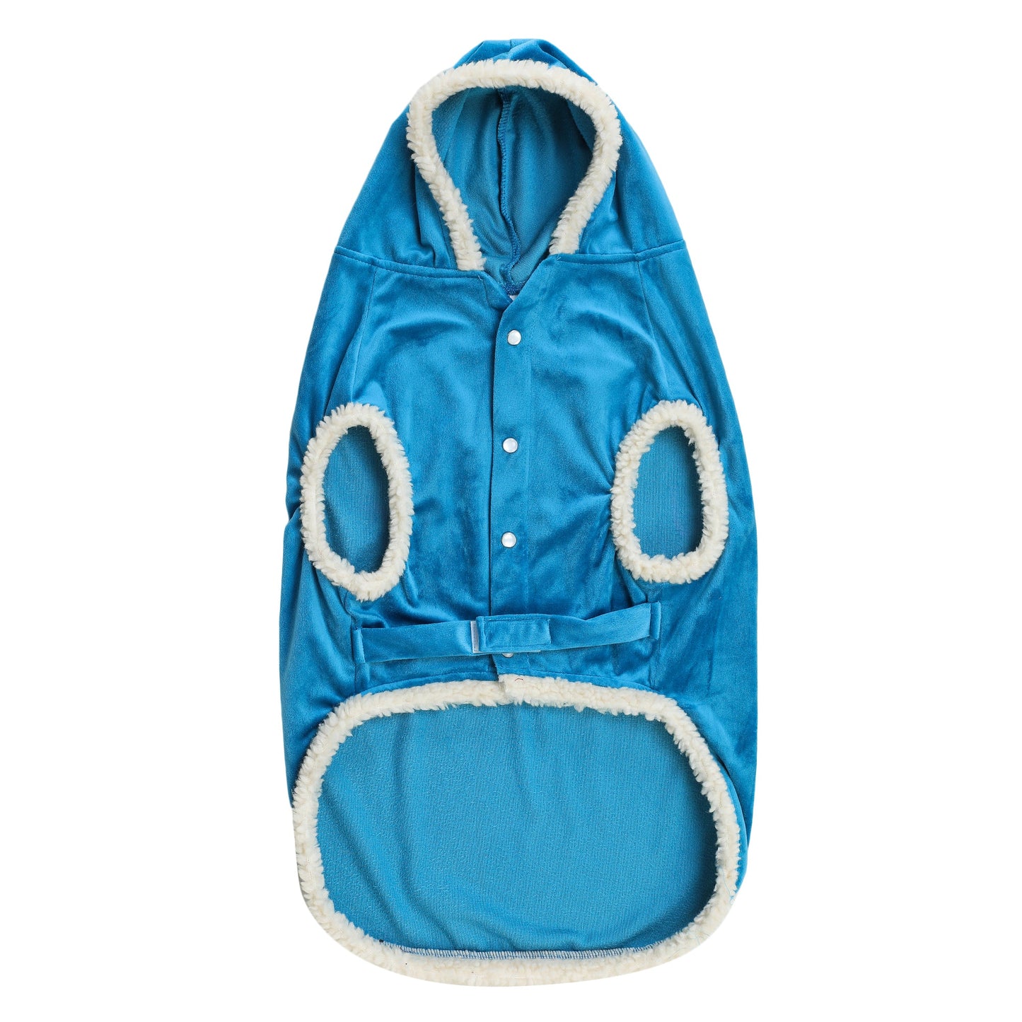 Dog Hoodie (Teal Blue  With Fur)