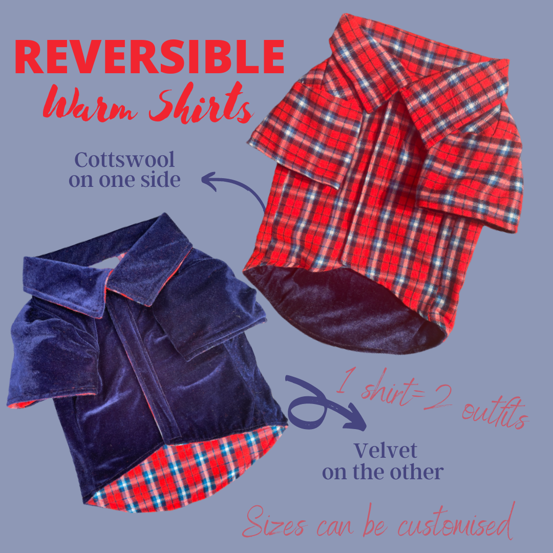 Reversible Shirt/Sando: Blue and Red