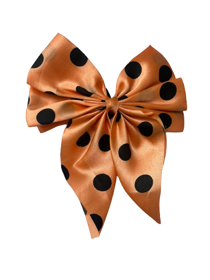 Orange and Black Polka Dot Bow Tie