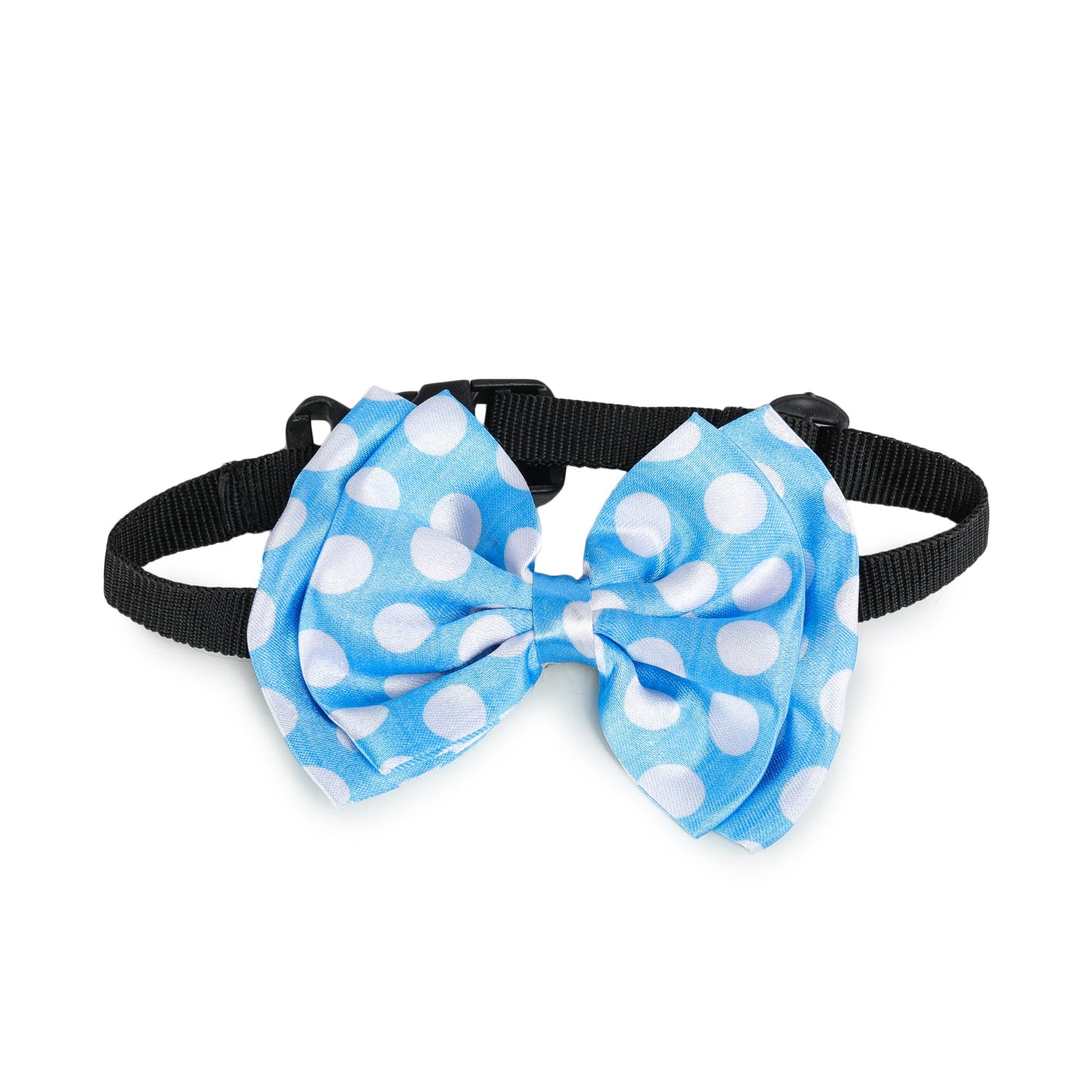 Sky Blue Polka Dot Twinning Bow & Bandana Set