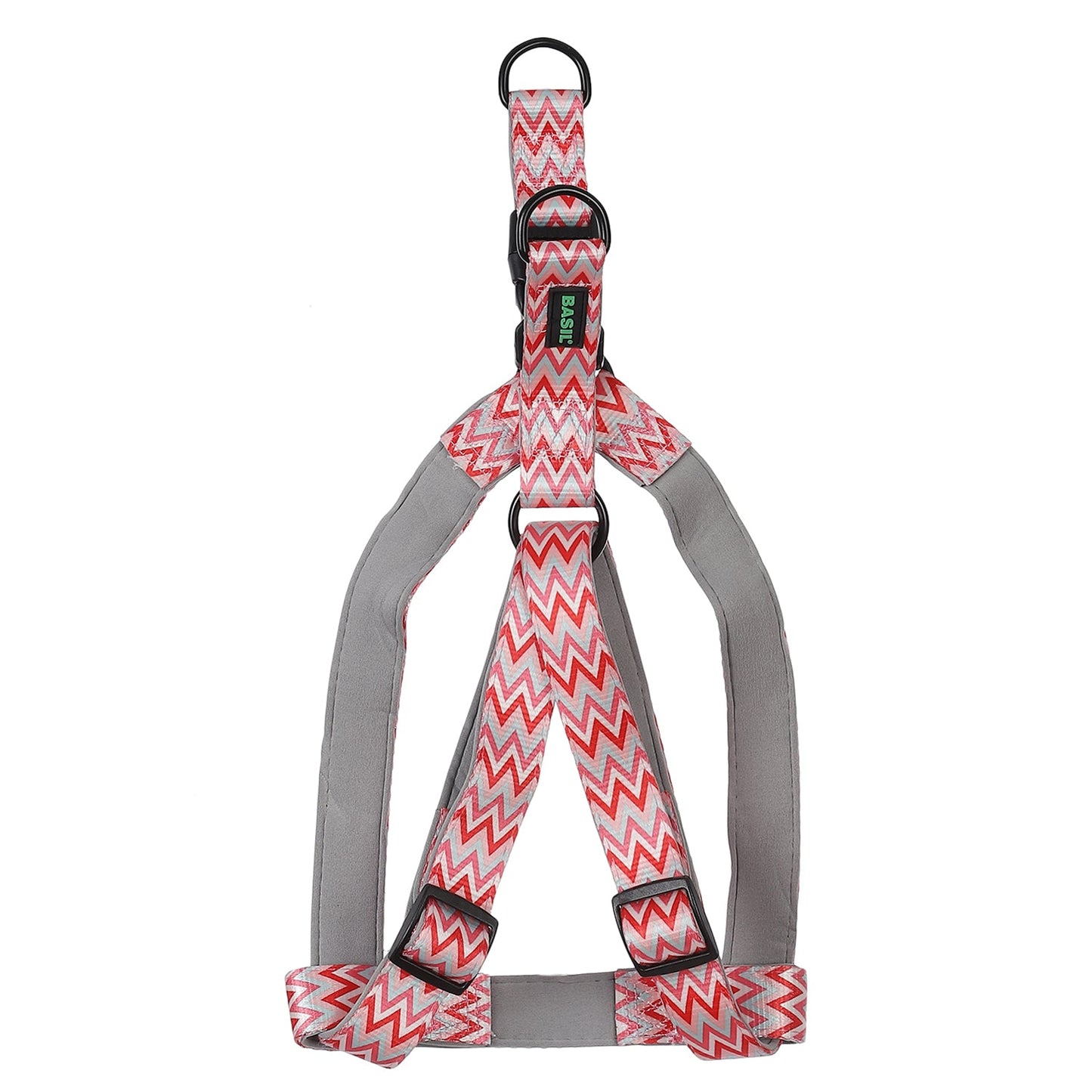 BASIL Zig-Zag Print Padded Harness, Red