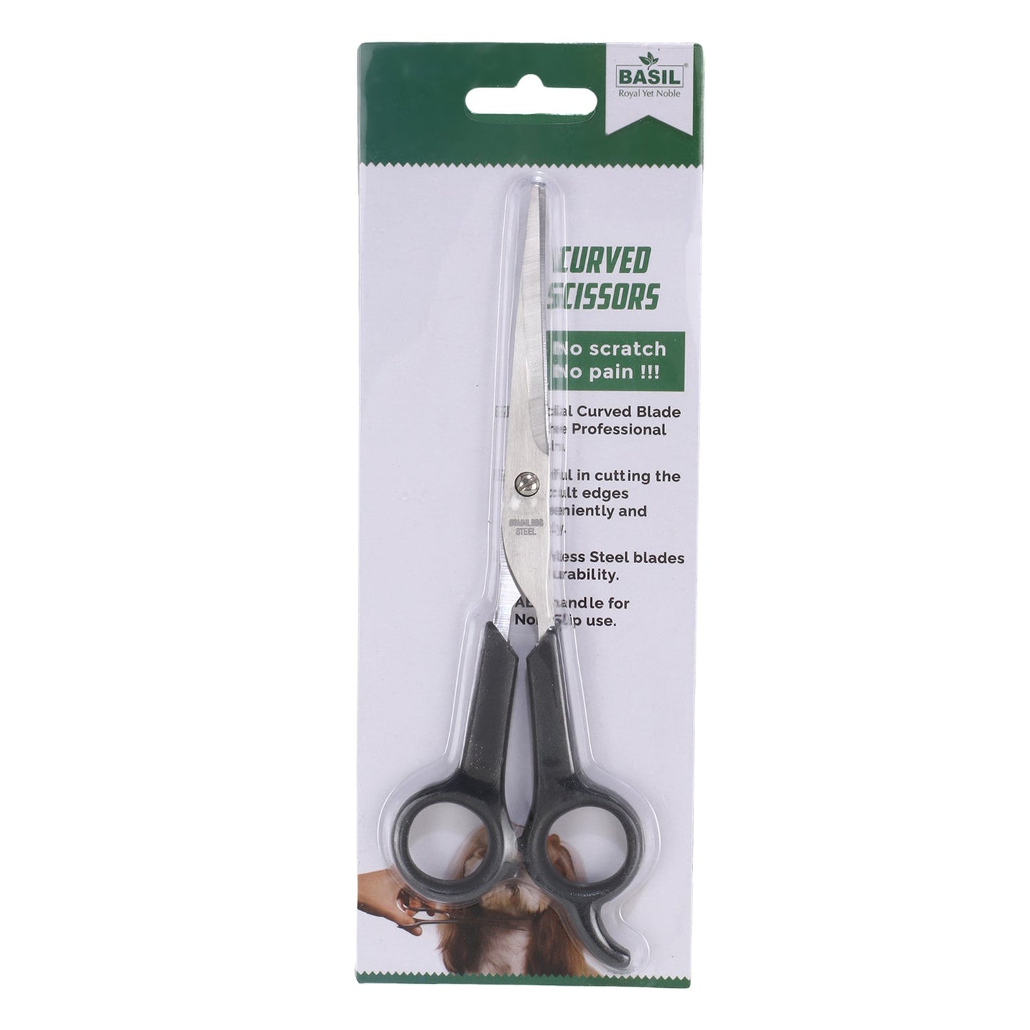 BASIL Curved Shaped Scissor for Dogs & Cats