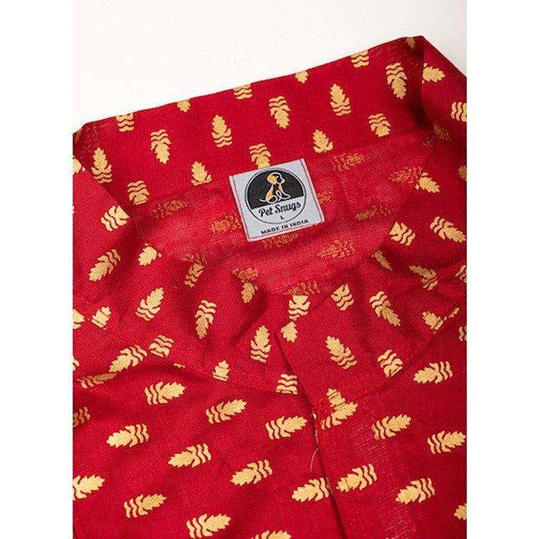 Traditional Red Printed Kurta