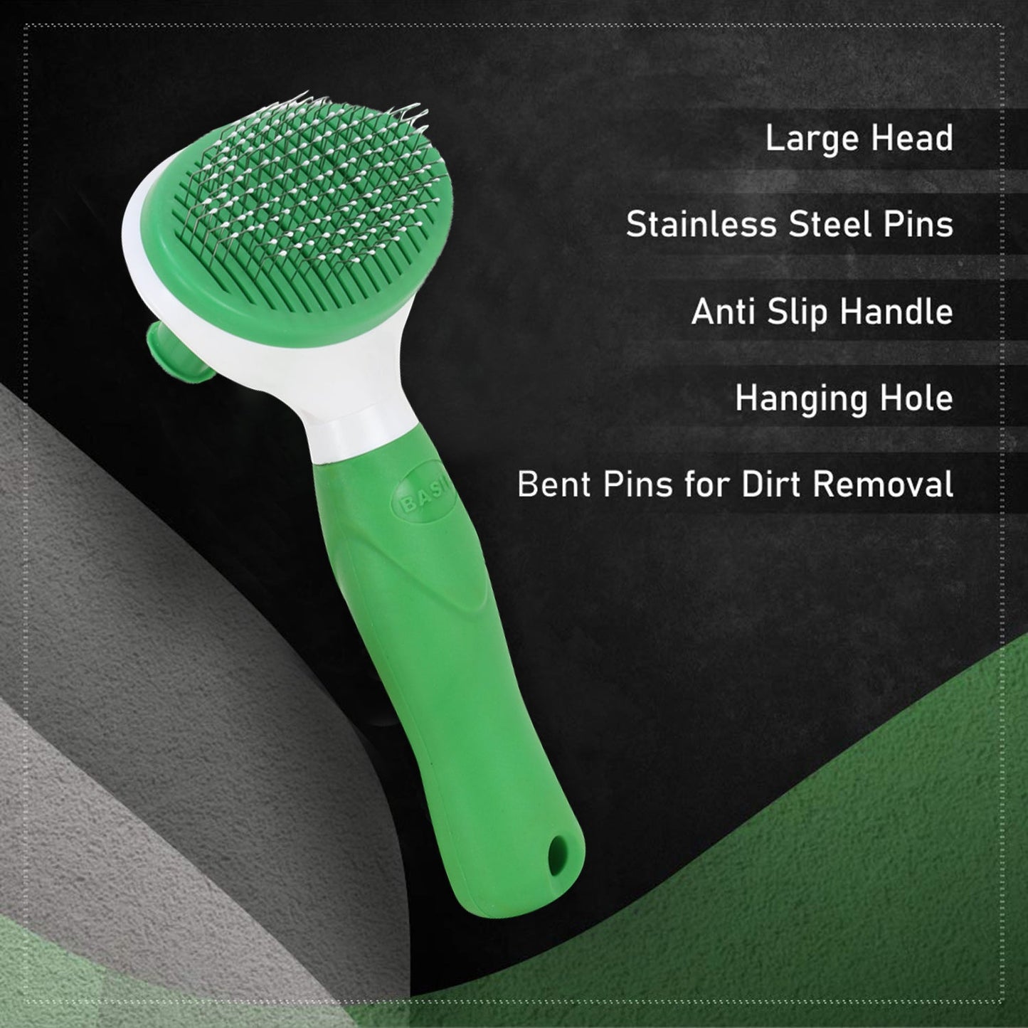 BASIL Auto Slicker Brush & Comb for All Pet Breeds