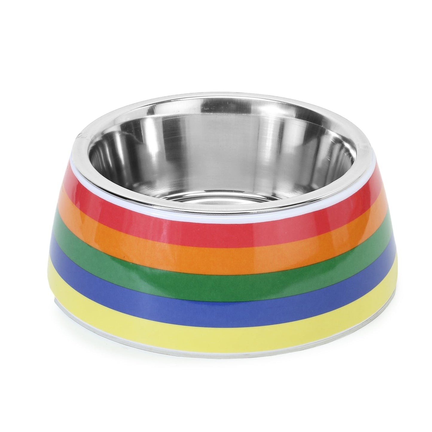 BASIL Pride Rainbow Pet Feeding Bowl, Stainless Steel & Melamine