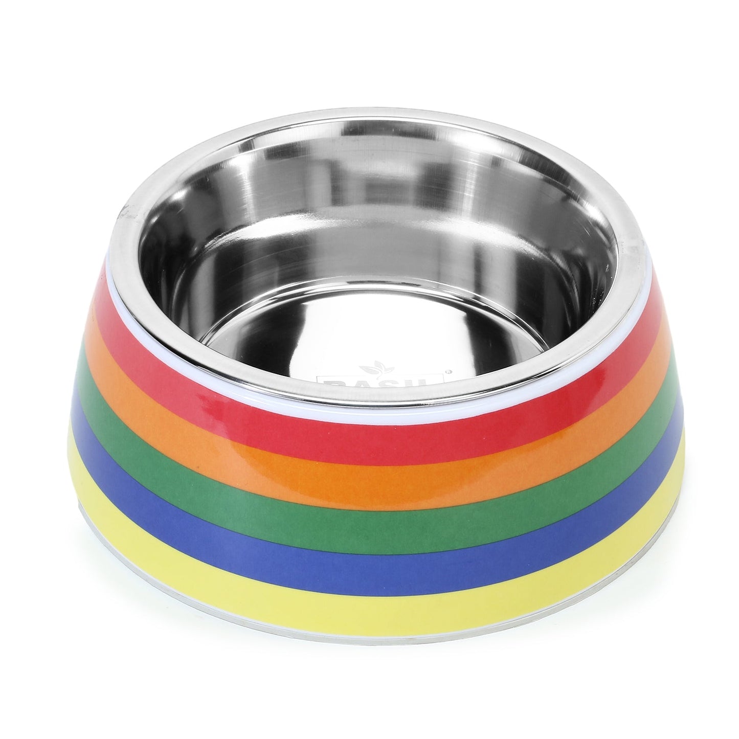 BASIL Pride Rainbow Pet Feeding Bowl, Stainless Steel & Melamine