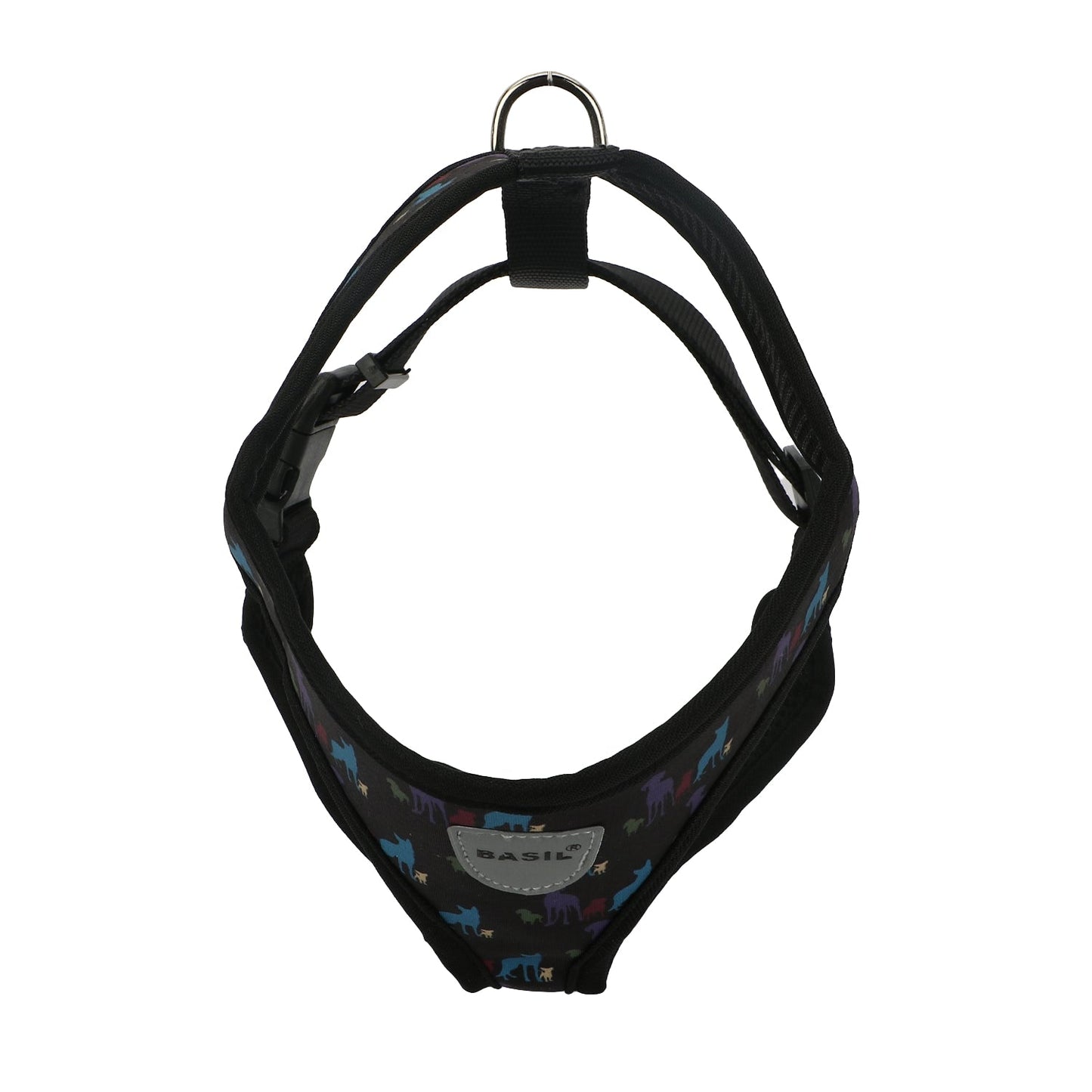 BASIL Printed Adjustable Mesh Harness for Puppies & Small Breed Dogs (Black)