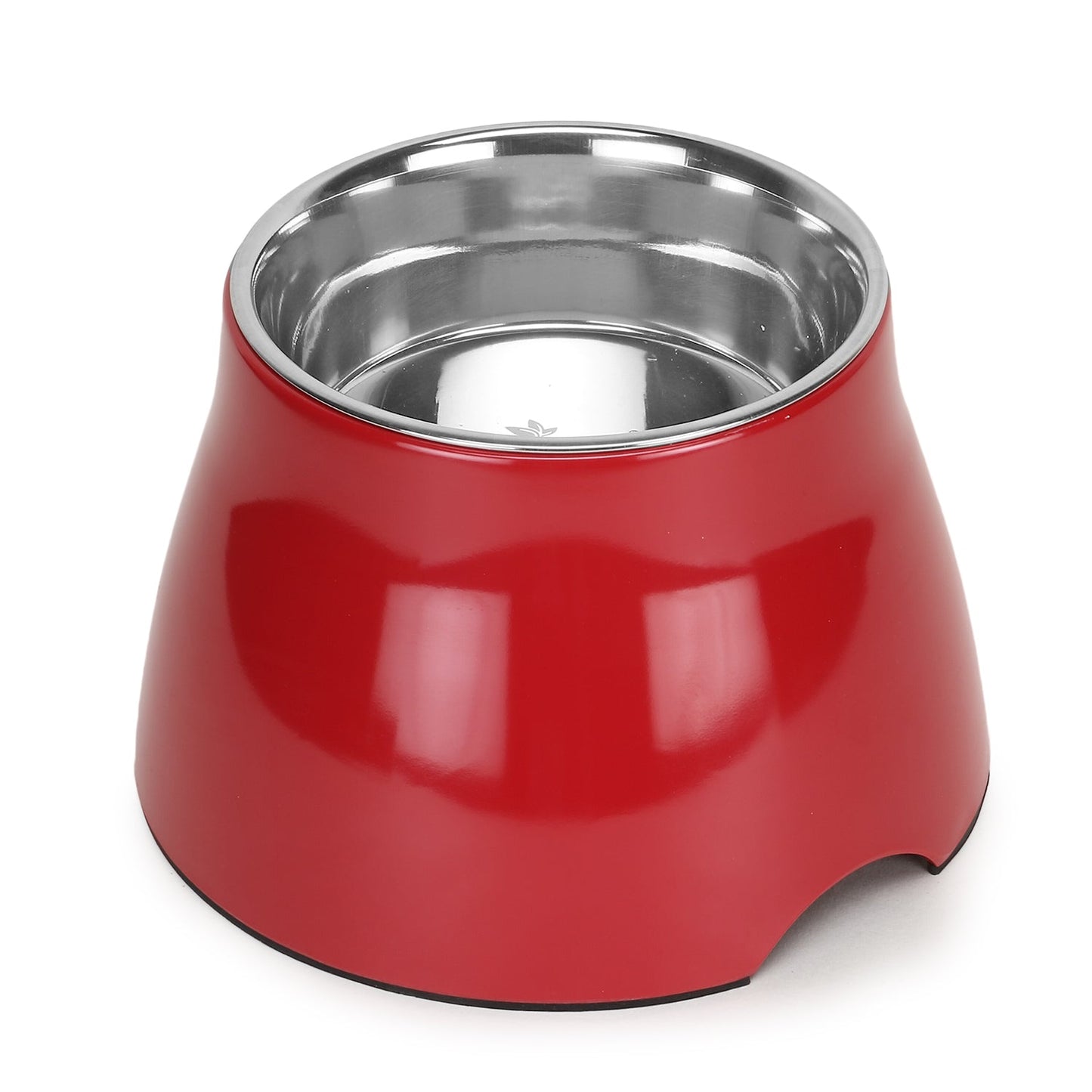 BASIL Elevated Melamine and Stainless Steel Pet Feeding Bowls for Bigger Ears Dogs, 600ml (Red)