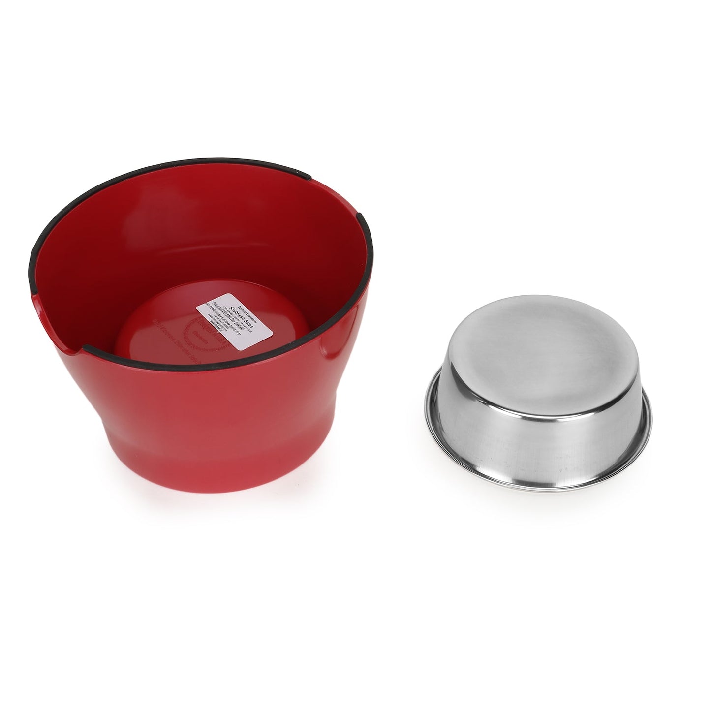 BASIL Elevated Melamine and Stainless Steel Pet Feeding Bowls for Bigger Ears Dogs, 600ml (Red)