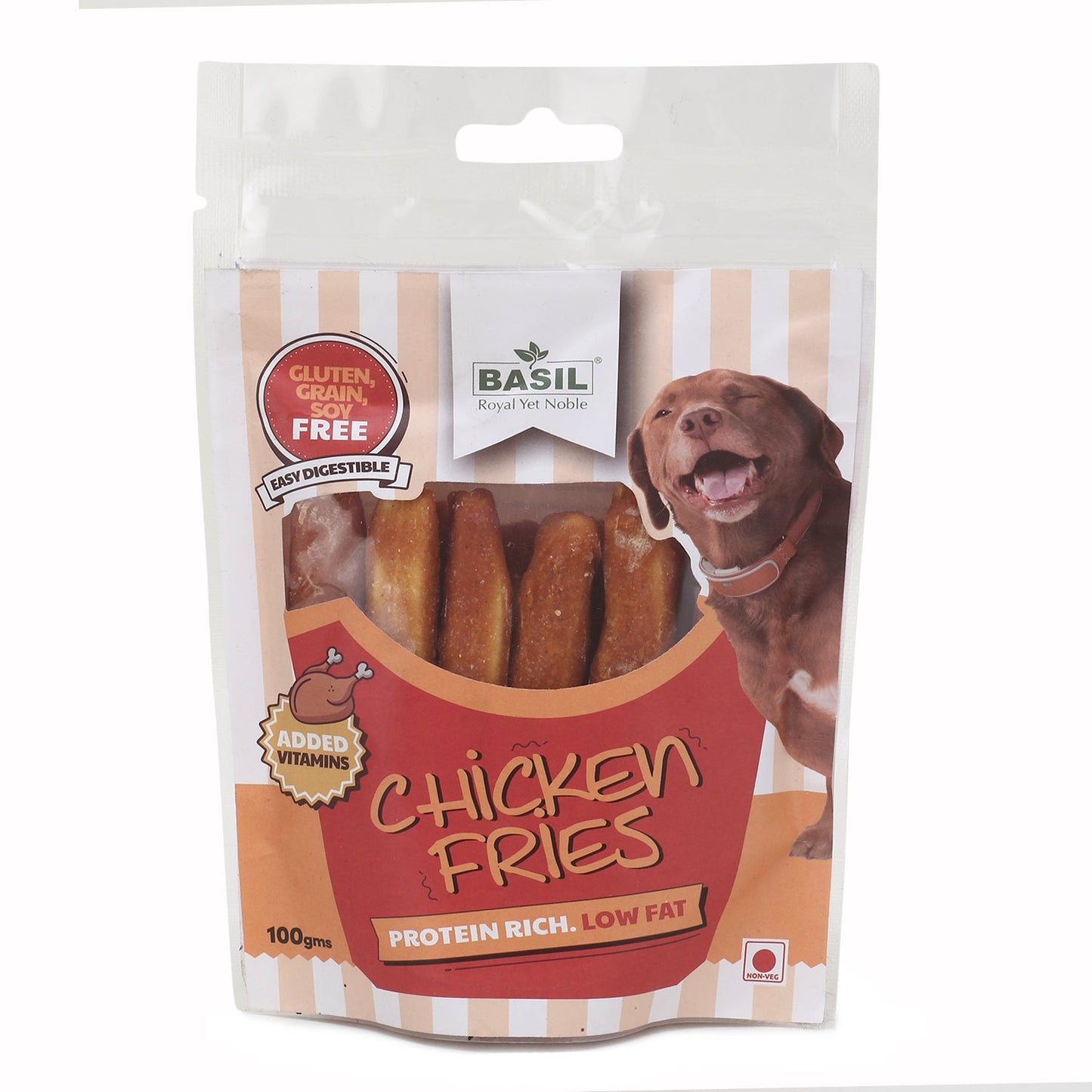 BASIL Chicken Fries Chew Treat for Dogs & Puppies | 100 Grams