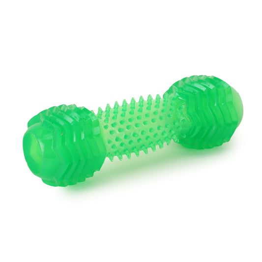 BASIL Green Dumbbell Toy with Hollow Centre for Treats