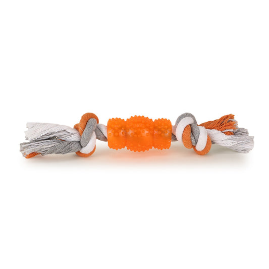 BASIL Pure Cotton Rope Toy for Dogs & Puppies (Orange)