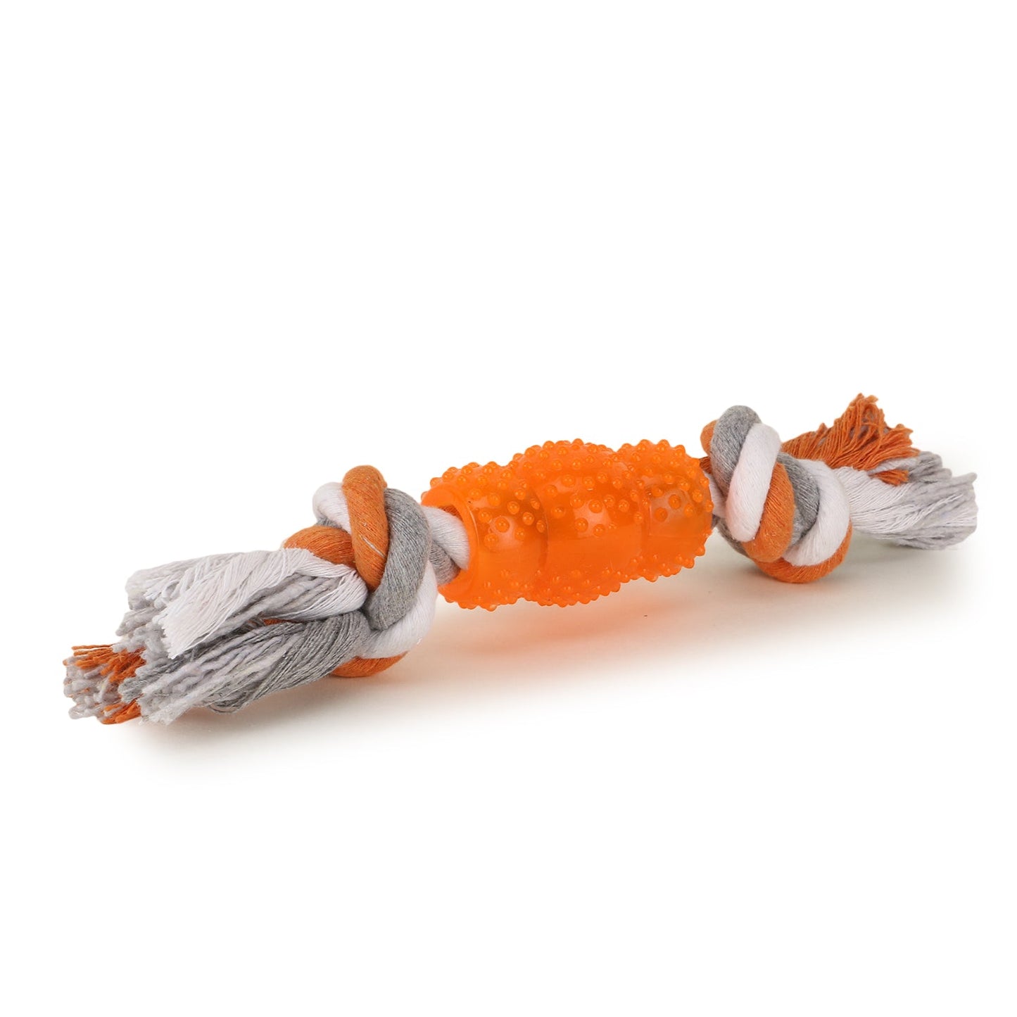 BASIL Pure Cotton Rope Toy for Dogs & Puppies (Orange)