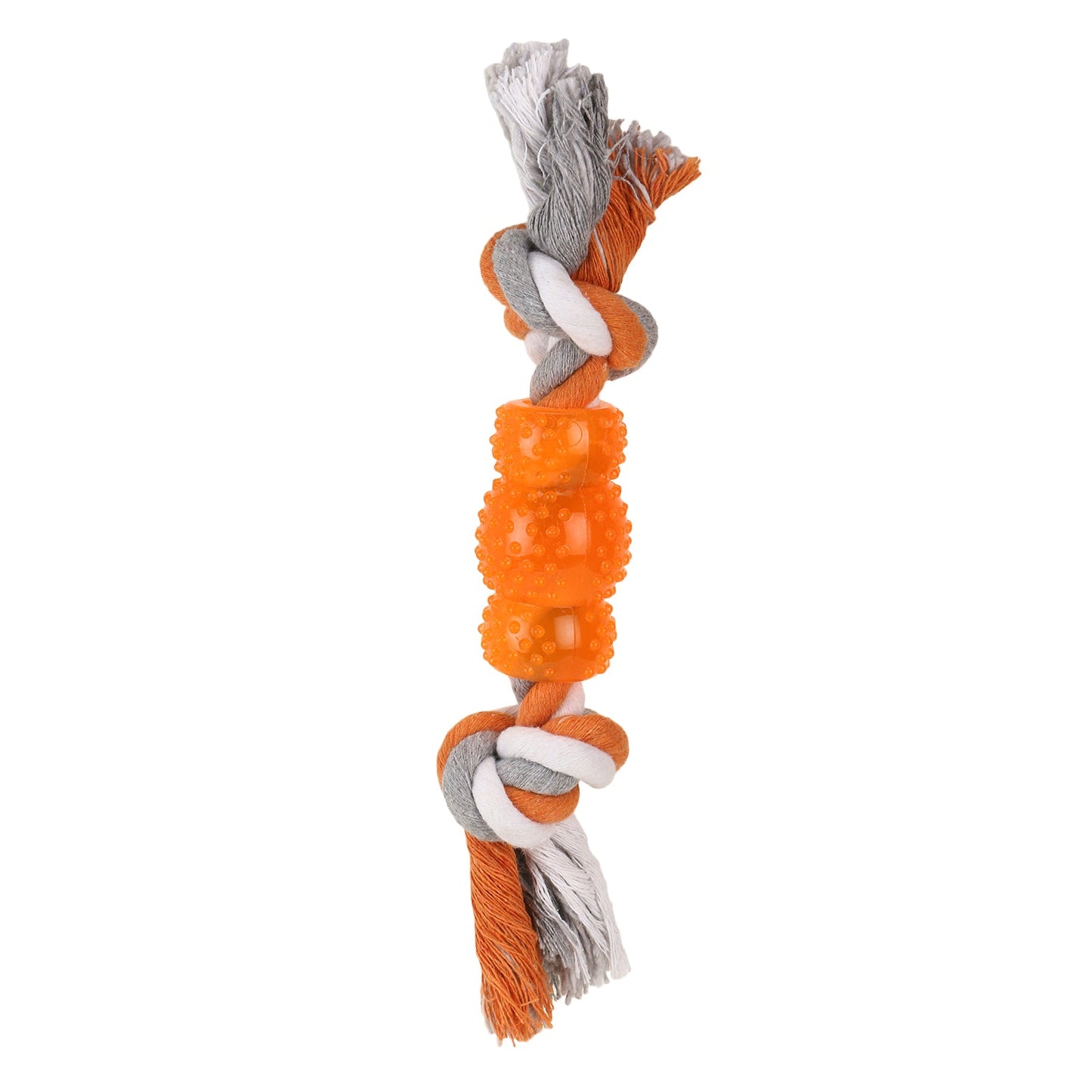 BASIL Pure Cotton Rope Toy for Dogs & Puppies (Orange)