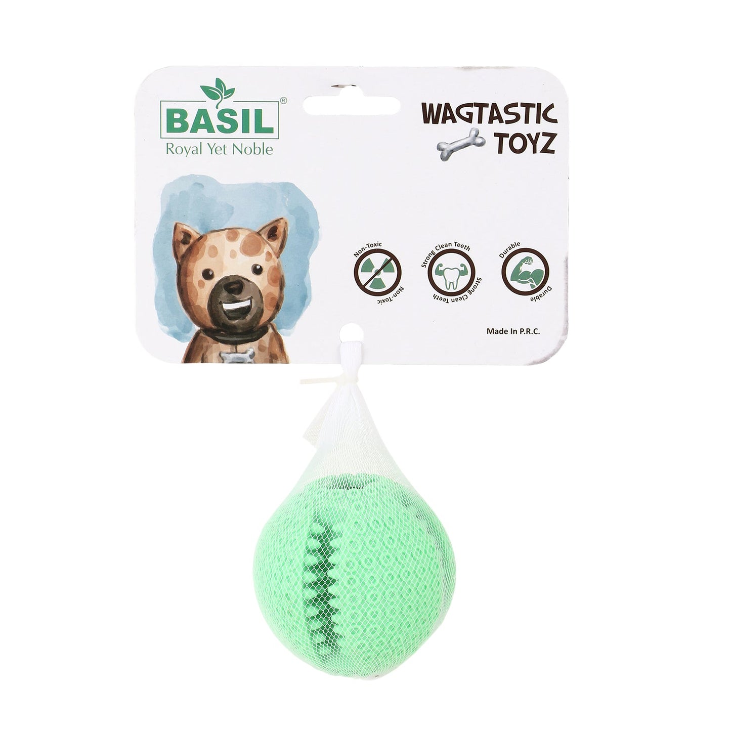 BASIL Solid Ball with Hollow Centre & Grooves in Sides for Treats