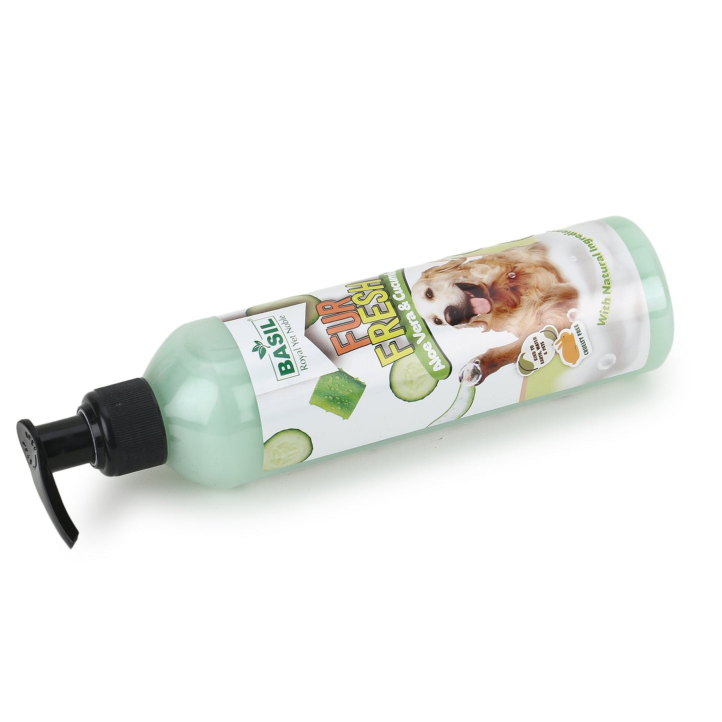 BASIL Fur Fresh Aloe Vera & Cucumber Vegan Shampoo for Dogs, 300ml