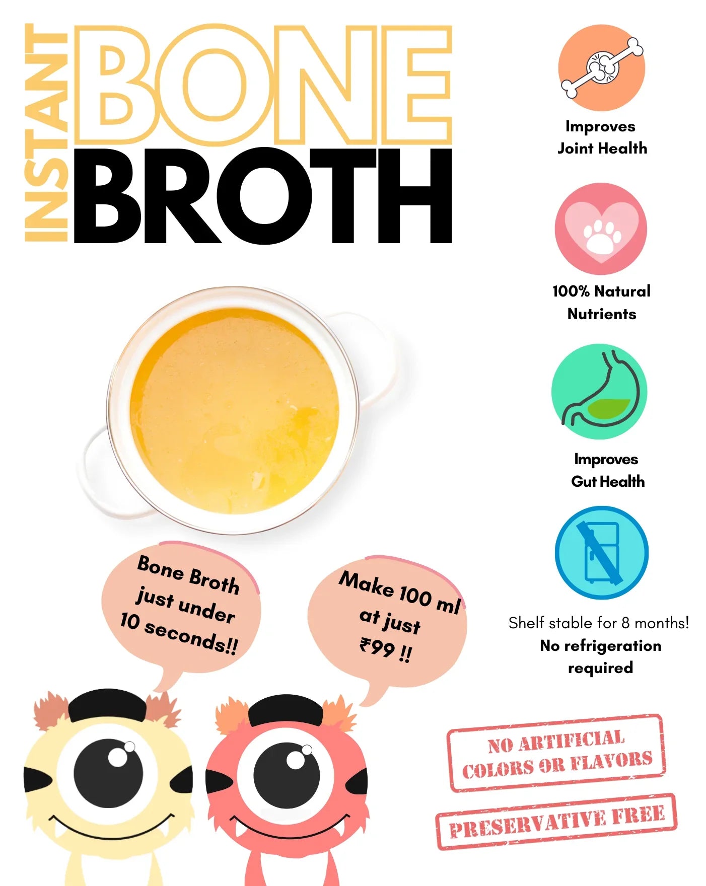 Instant Bone Broth - Chicken (Make 100ml Bone Broth with 1 sachet) TRY FIRST!