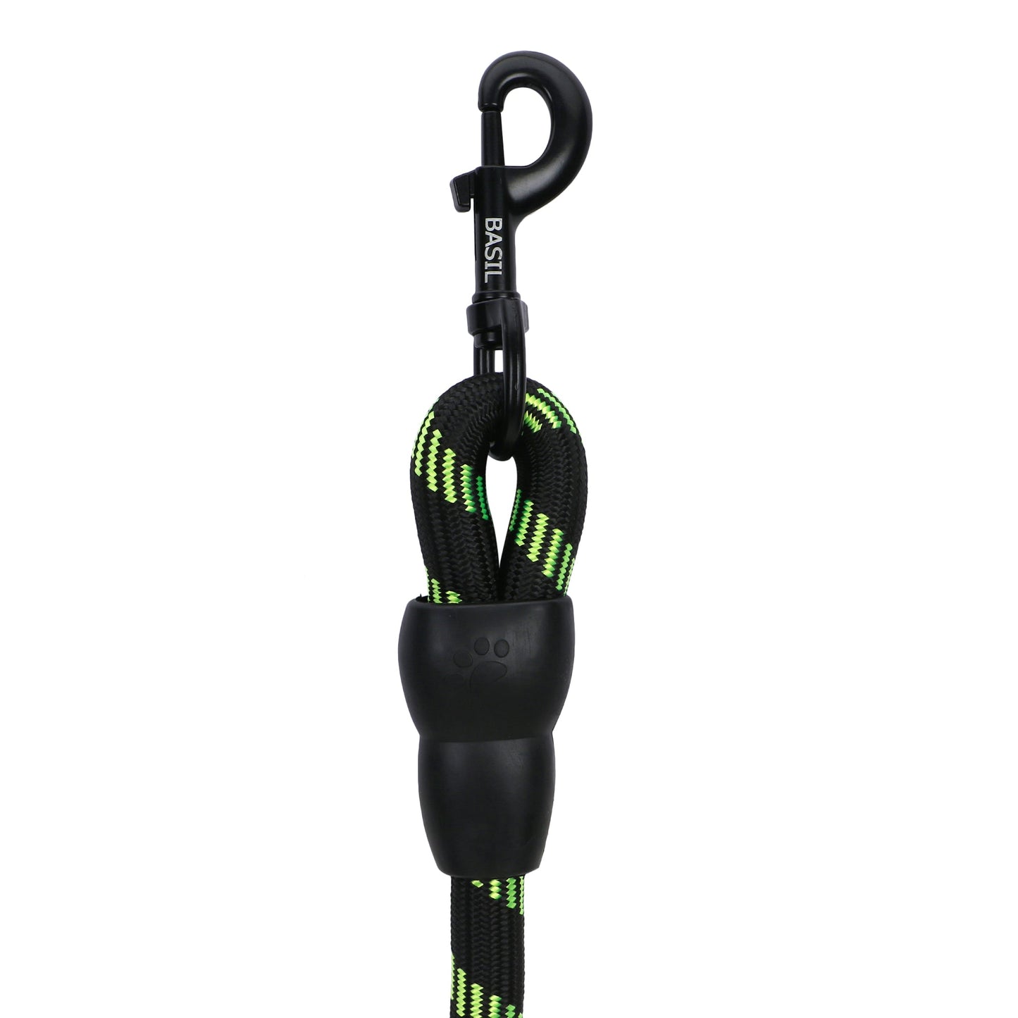 BASIL Reflective Rope Leash for Dogs & Puppies, 4 Feet (Black & Green)