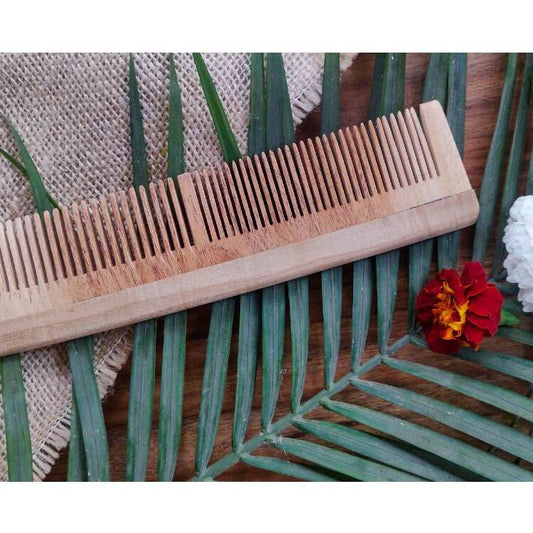 Organic Dematting Neem Wood Dual teeth comb