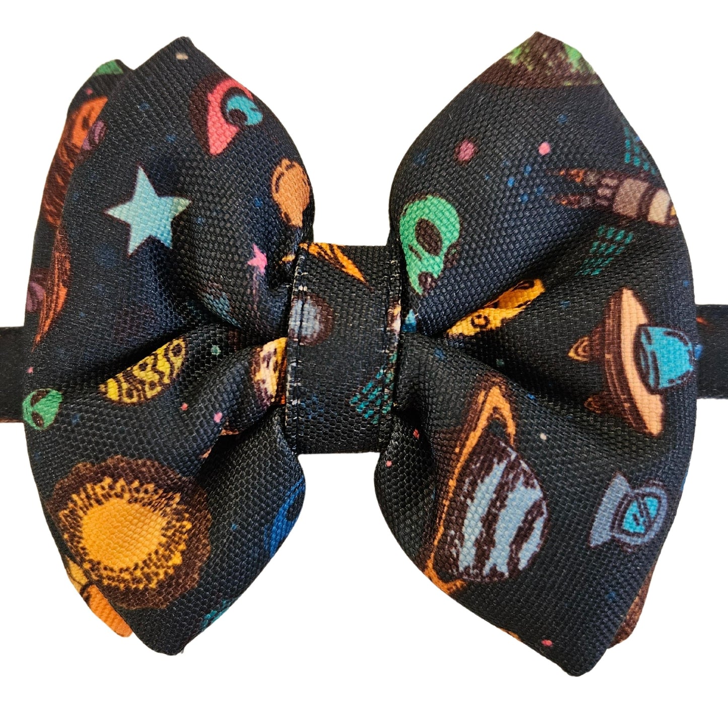 Blue Space World Bow Tie | Snap-Buckle Closure | D-Ring Attachment