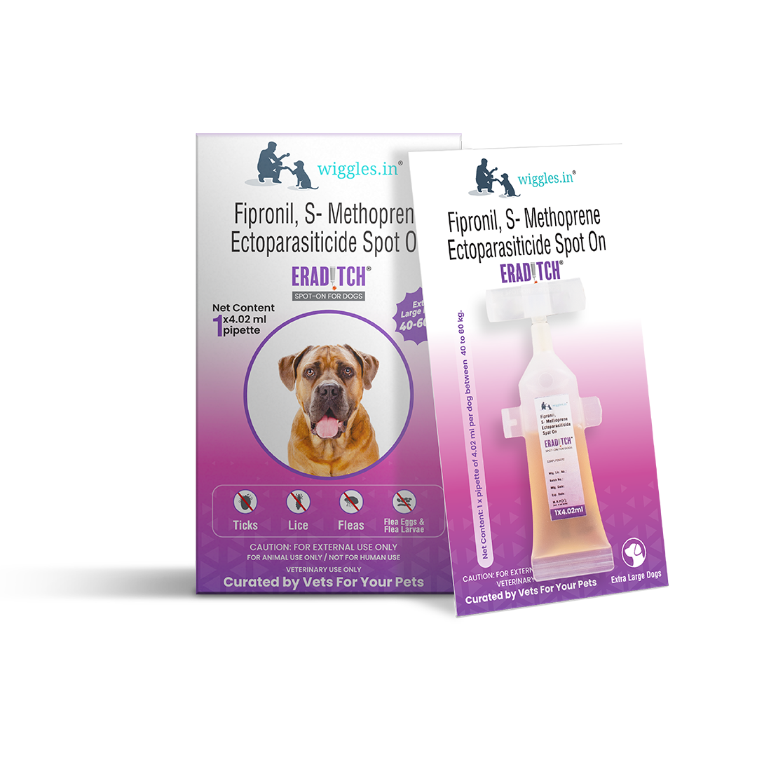 Eraditch Spot on for Dogs 40 to 60 KG (4.02 ml) - Fleas Ticks Remover, external liquid