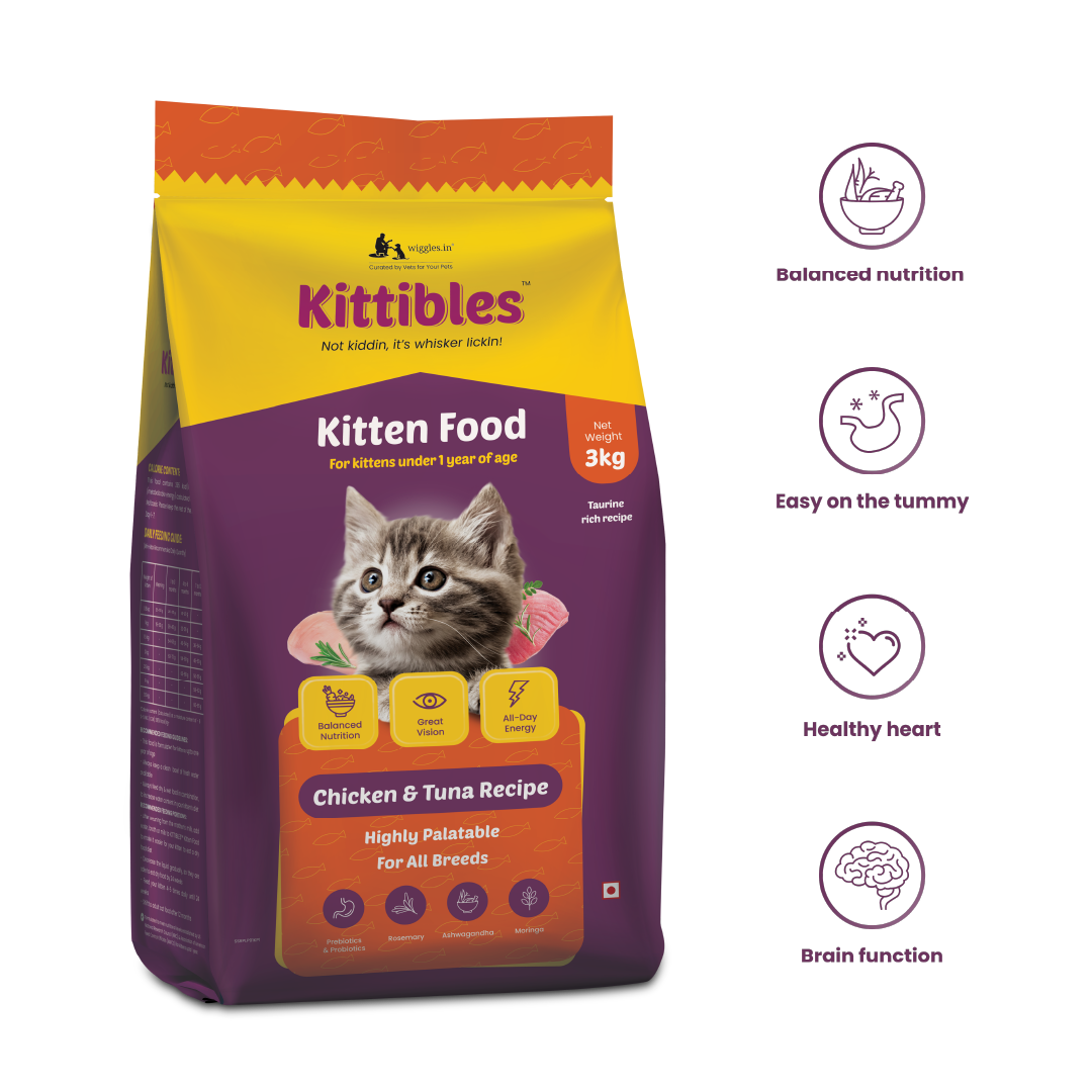 Kittibles Kitten Dry Cat Food - Tuna Fish, Ashwagandha