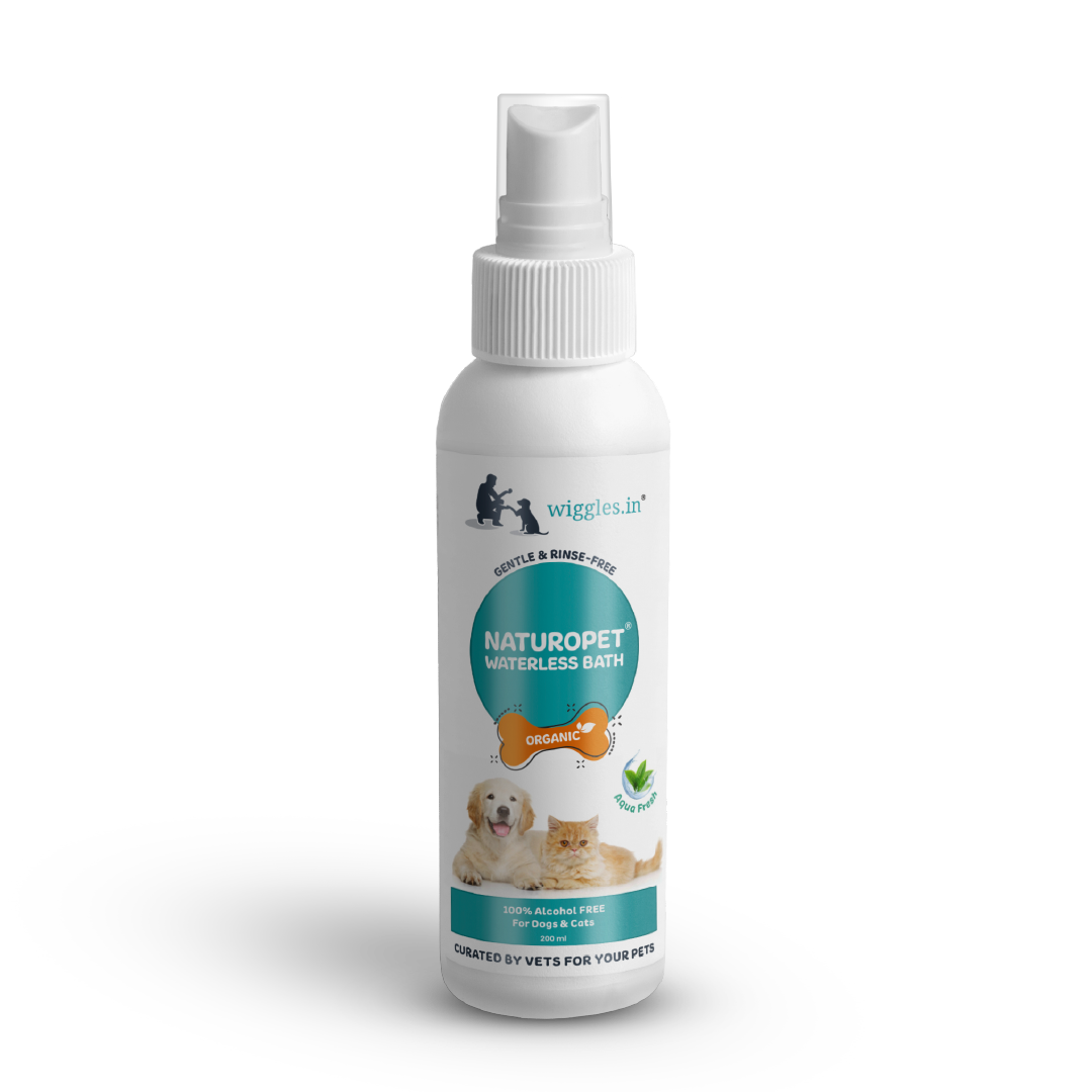 Naturopet Dry Shampoo for Dogs Cats, 200ml - Waterless Bath Wash Organic Spray