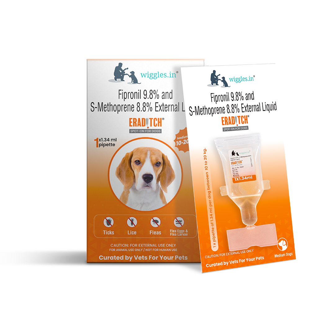 Eraditch Spot on for Dogs 10 to 20 KG (1.34 ml) - Fleas Ticks Remover, external liquid