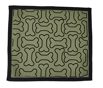 asparagus green coloured bone printed dog mat