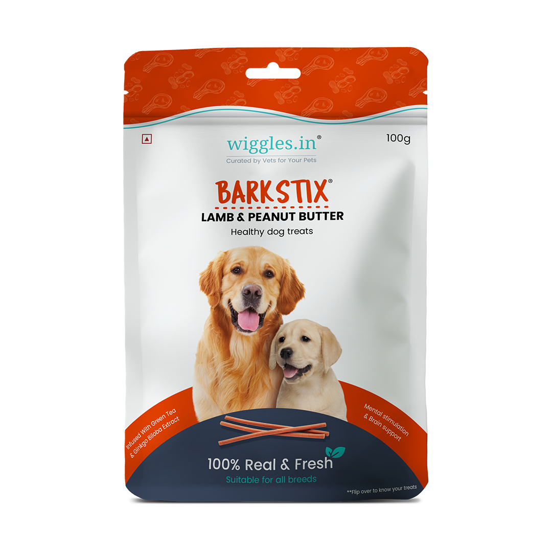 Barkstix Dog Treats for Training Adult & Puppies, 100g (Lamb & Peanut Butter)