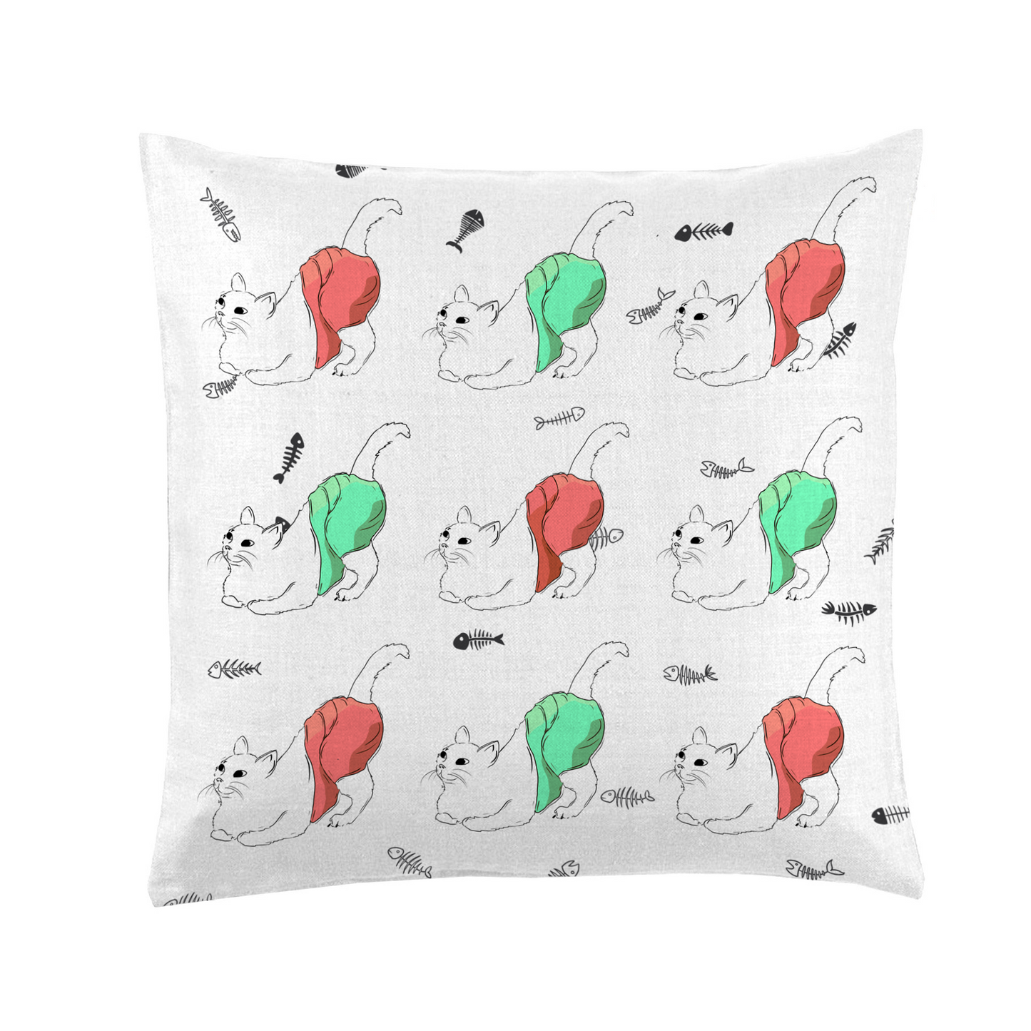 Cat Doodles Cushion Cover