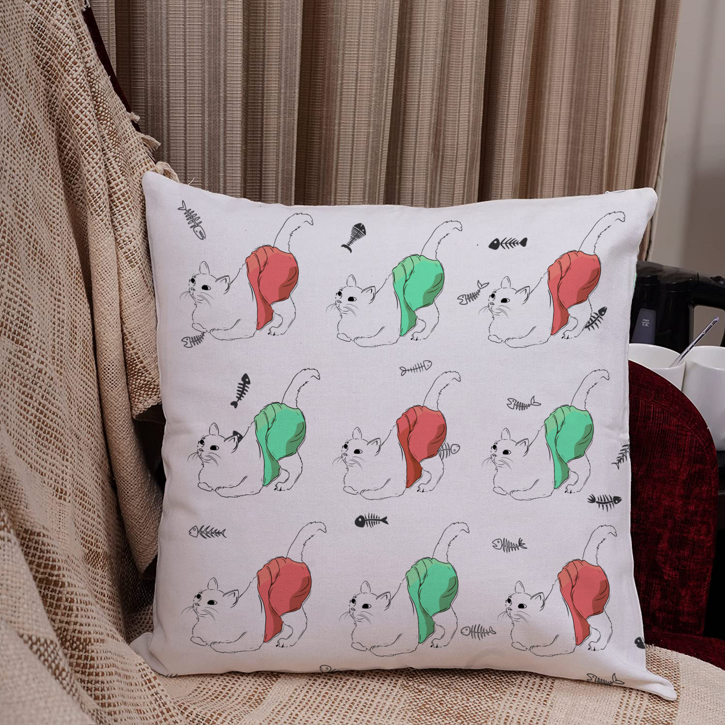 Cat Doodles Cushion Cover