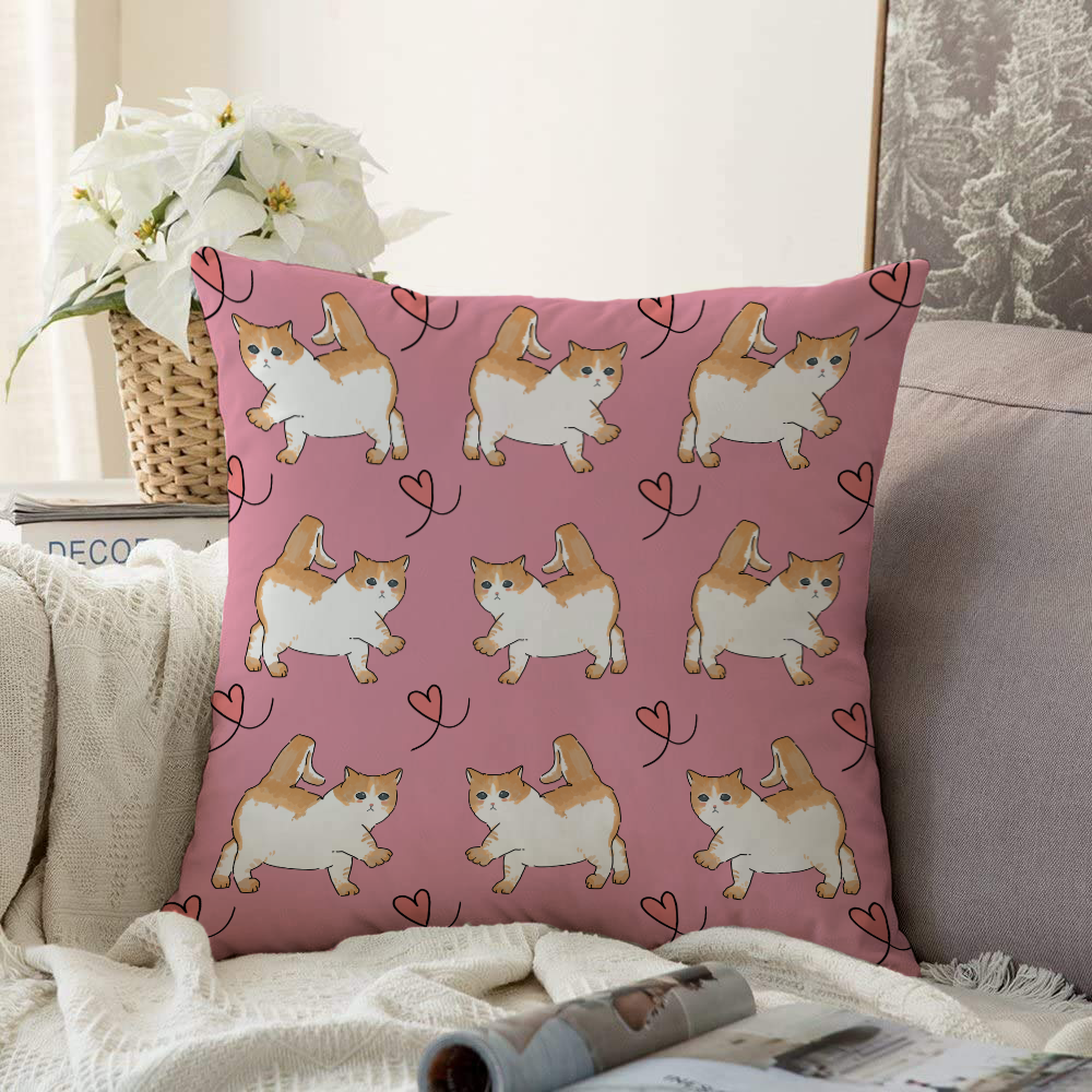 Cats & Hearts Cushion Cover