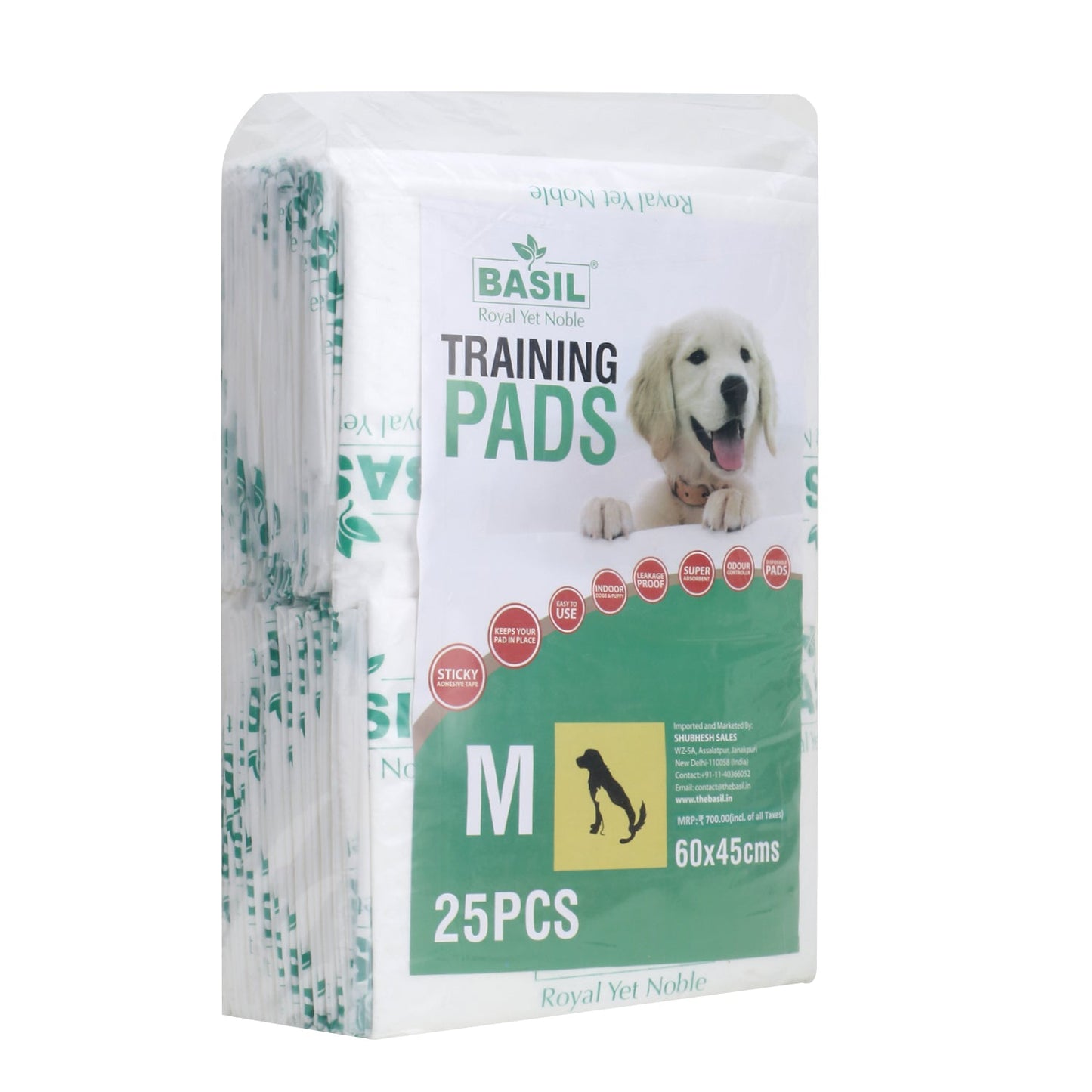 BASIL Puppy Training Pee Pads for Pets (Size - 45X60cm)