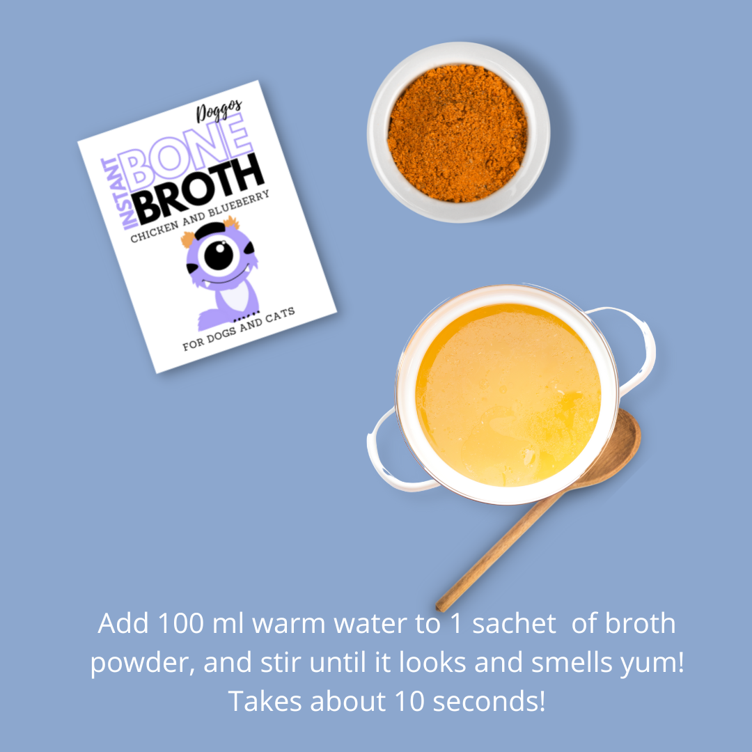 Instant Bone Broth - Chicken with Blueberries (Pack of 5 - Make 500ml Bone Broth with 5 sachets)