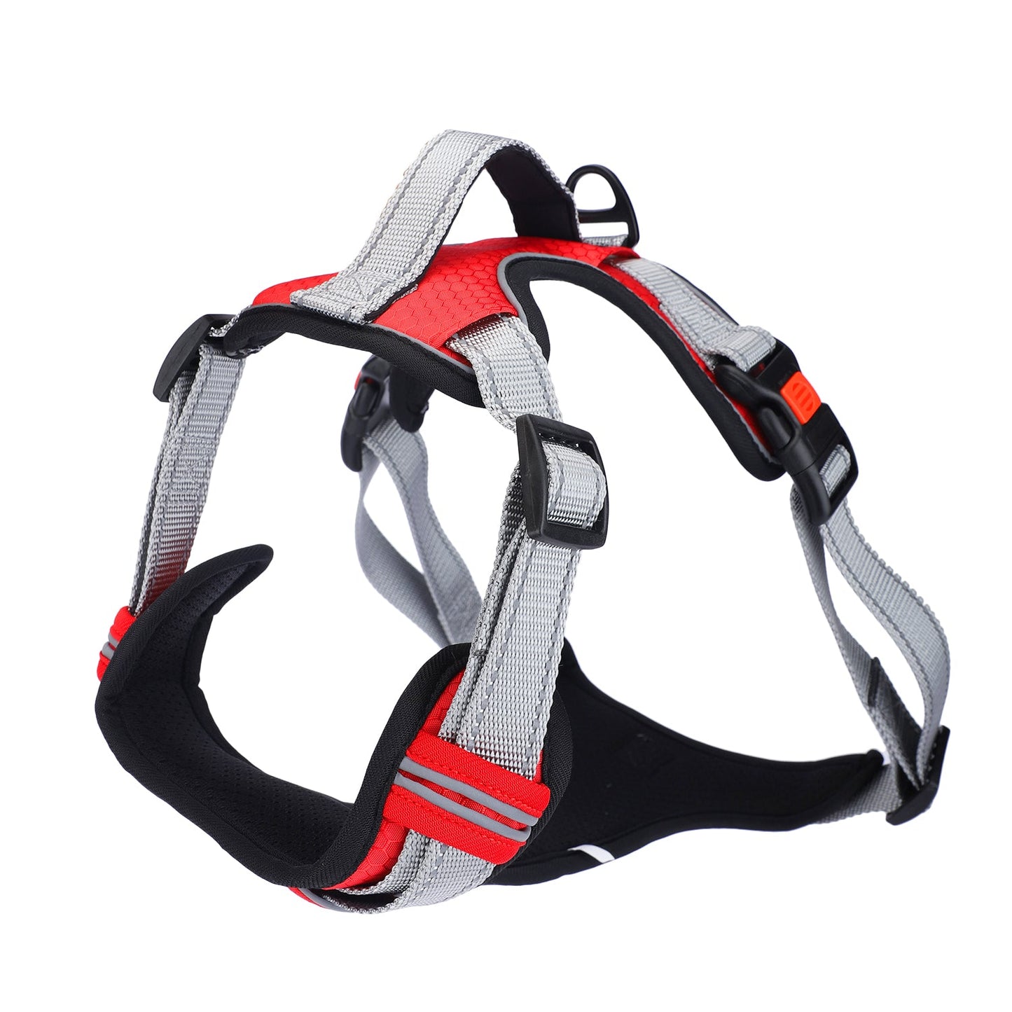 BASIL Dog Handle Harness No-Pull Adjustable Vest Harness, Reflective Red