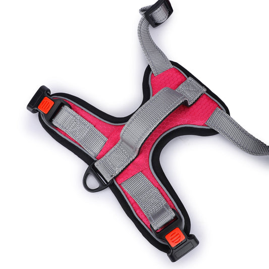 BASIL Dog Handle Harness No-Pull Adjustable Vest Harness, Reflective Pink