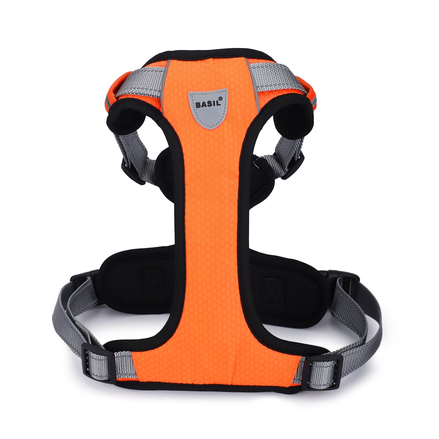 BASIL Dog Handle Harness No-Pull Adjustable Vest Harness, Reflective Orange