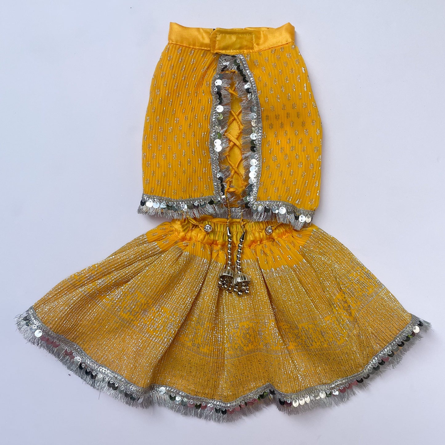 Pleaty Yellow Lehenga