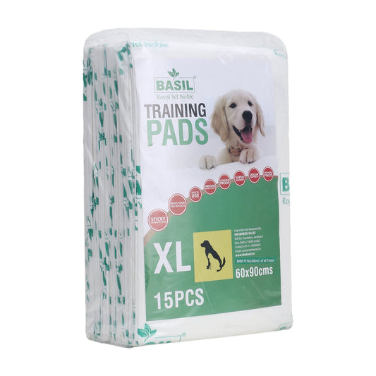 BASIL Puppy Training Pee Pads for Pets Pack - 15pcs (Size - 60*90cms)