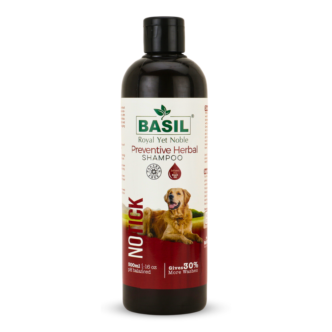 BASIL No Tick Preventive Herbal Shampoo for Dogs and Puppies