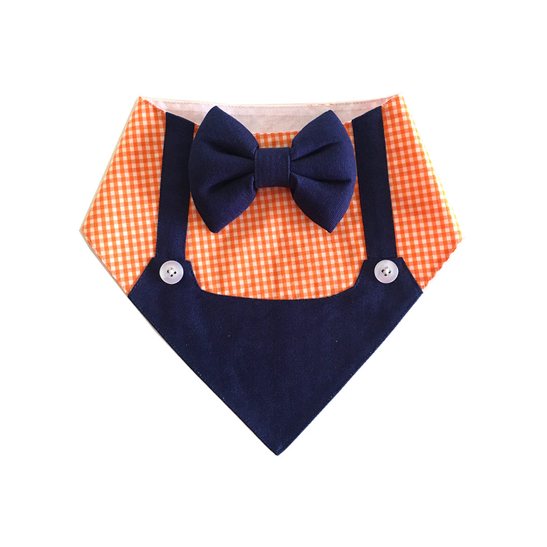 Orange Gingham Dungaree Bandana