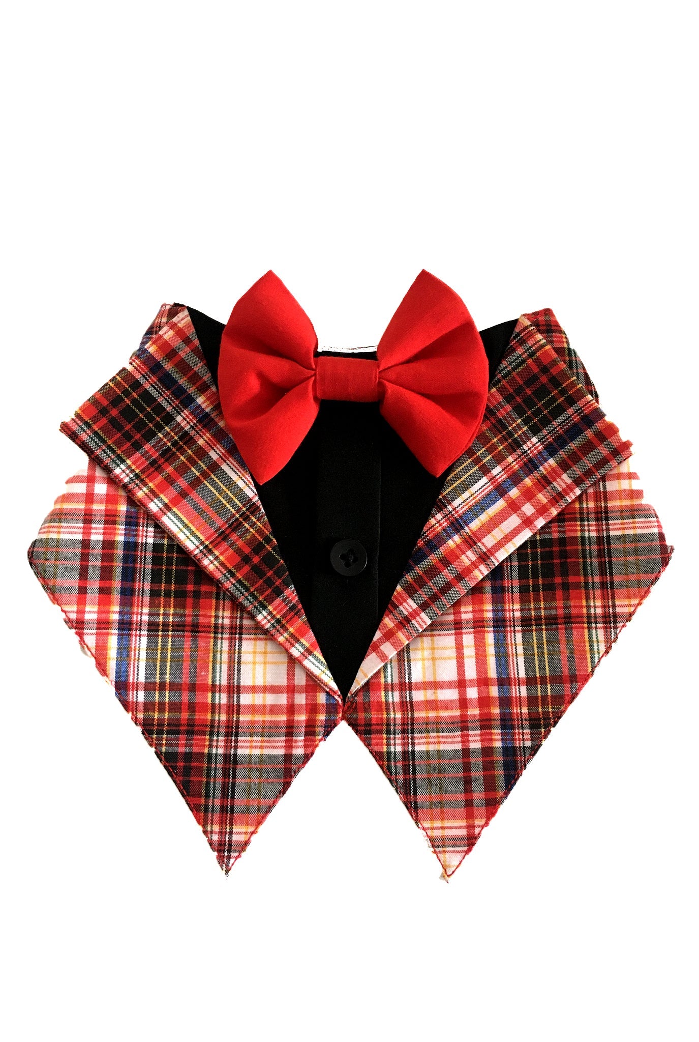 Red Check Tuxedo Vest Bandana