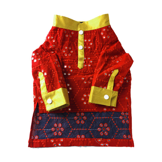 Red Mirror Kurta